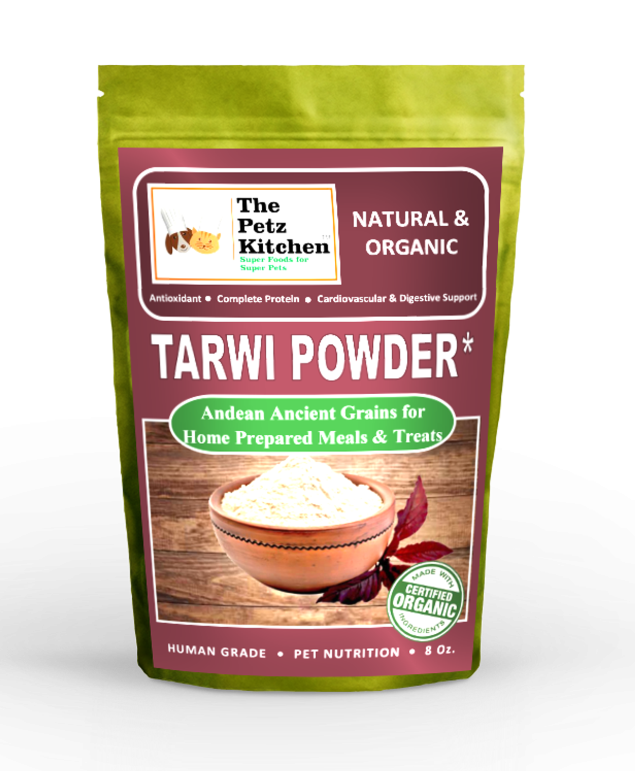 Organic Pet Systems Tarwi - Antioxidant Complete Protein* - Digestive Cardiovascular & Pancreatic Support* The Petz Kitchen Animal Vitamins & Supplements