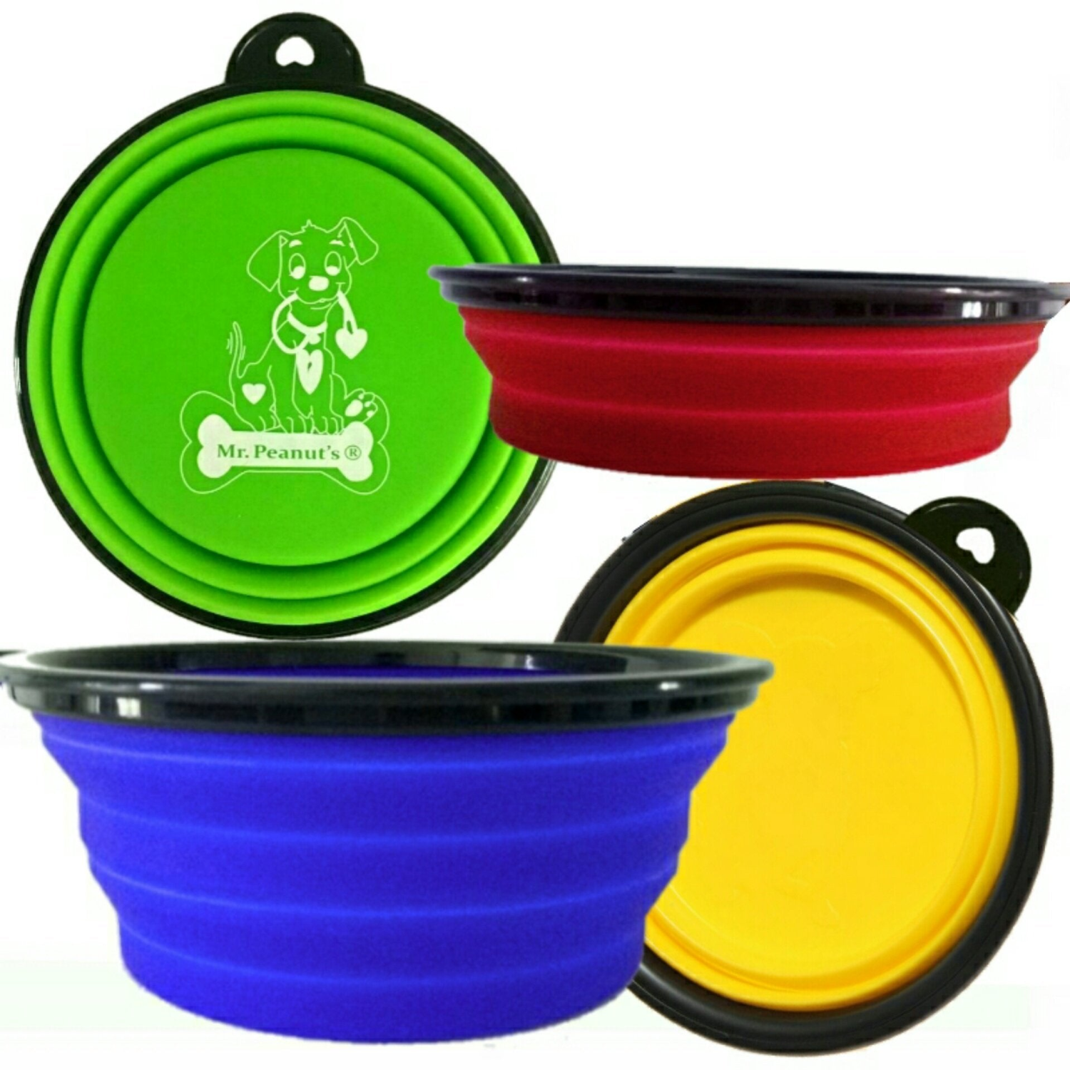 Mr. Peanut's Premium Products LLC Collapsible Silicone Travel Bowls Food & Water Bowls