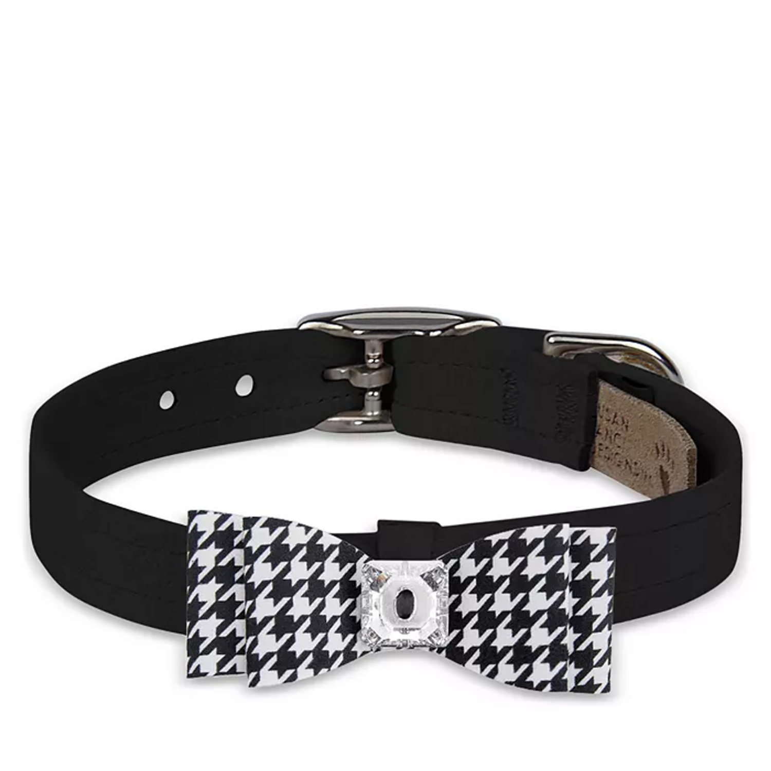 Susan Lanci Designs Susan Lanci Designs Black & White Houndstooth Big Bow Collar Pet Collars