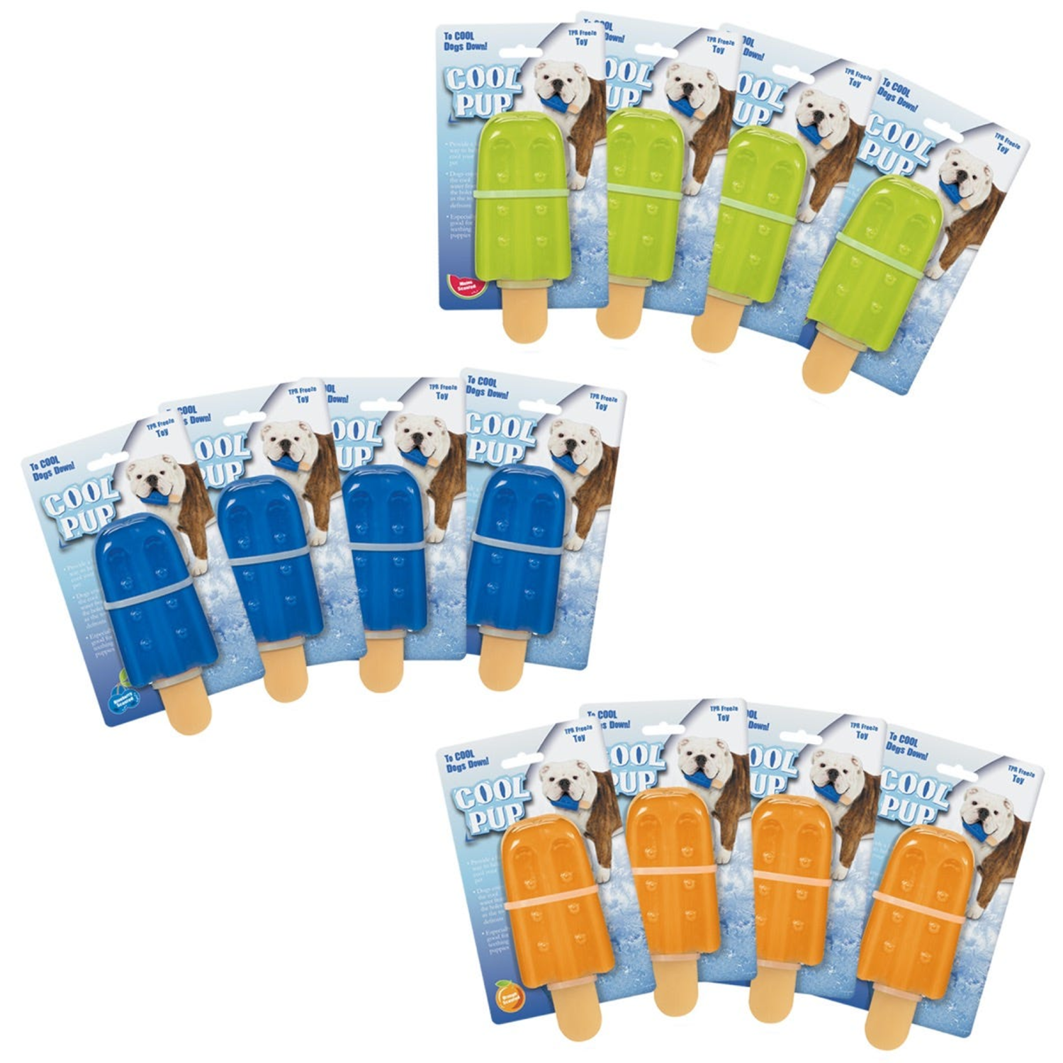 Pet Edge Cool Pup Toy Large Popsicle 12Pk TPR