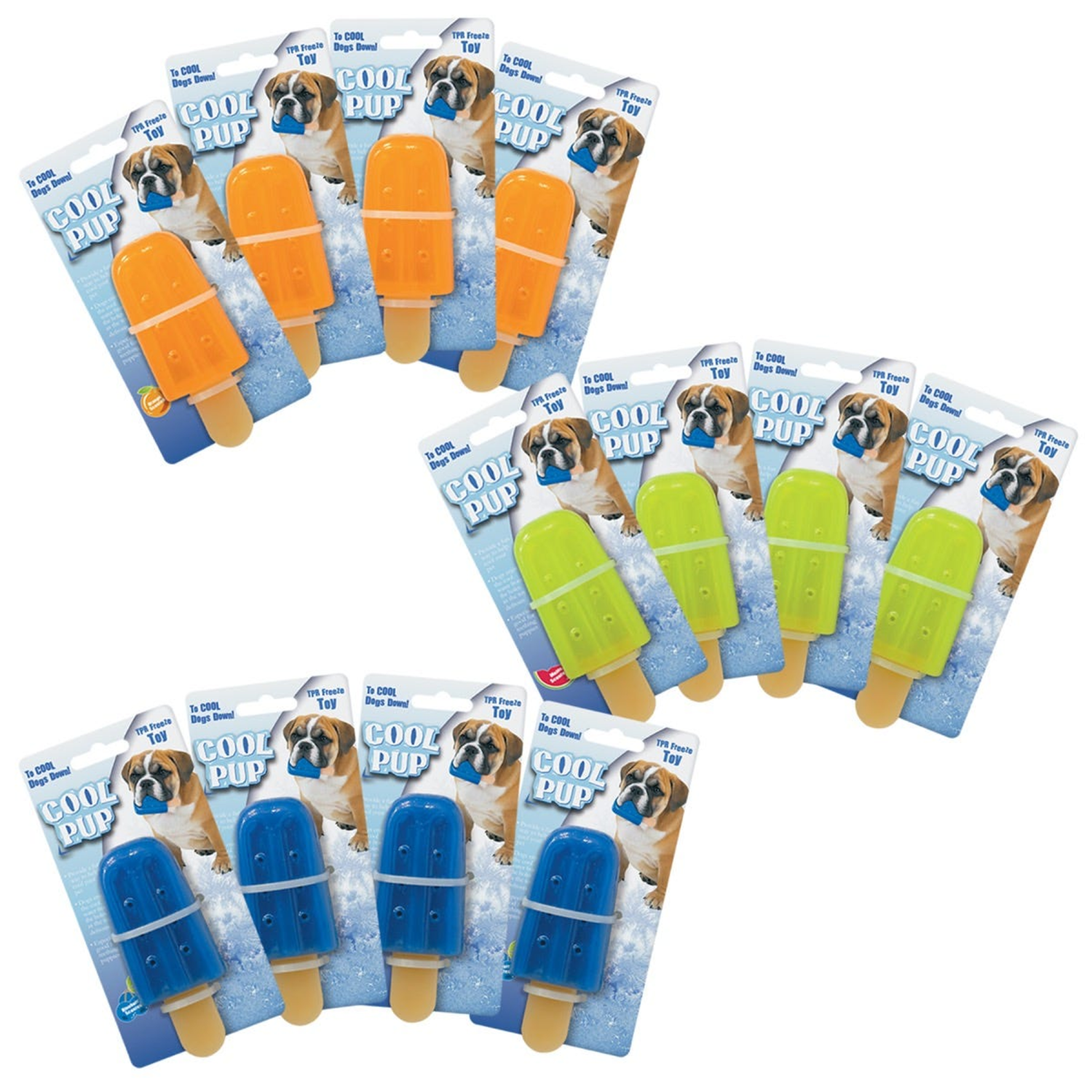 Pet Edge Cool Pup Toy Mini Popsicle 12Pk TPR