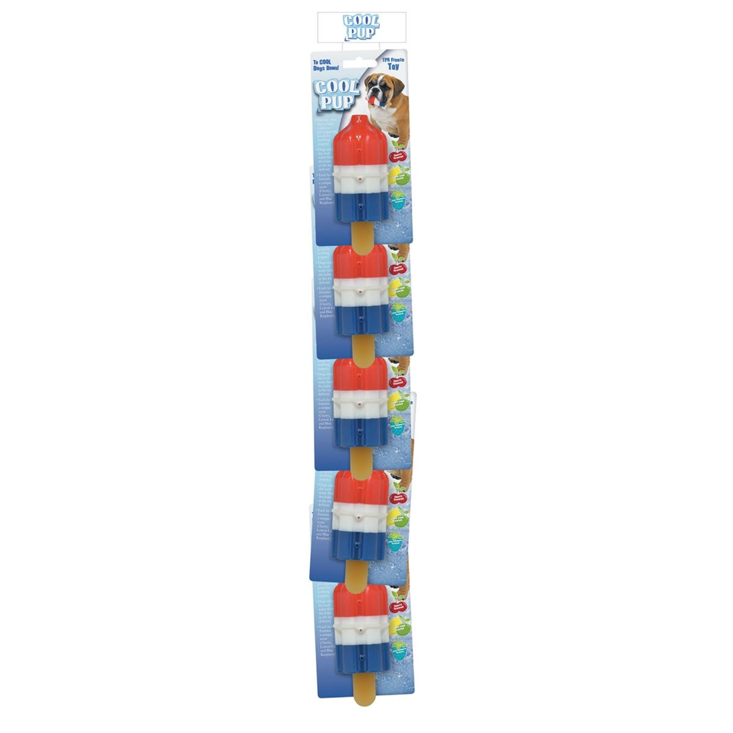 Pet Edge CP Toy Mini Rocket Pop Clip Strip 5pc TPR