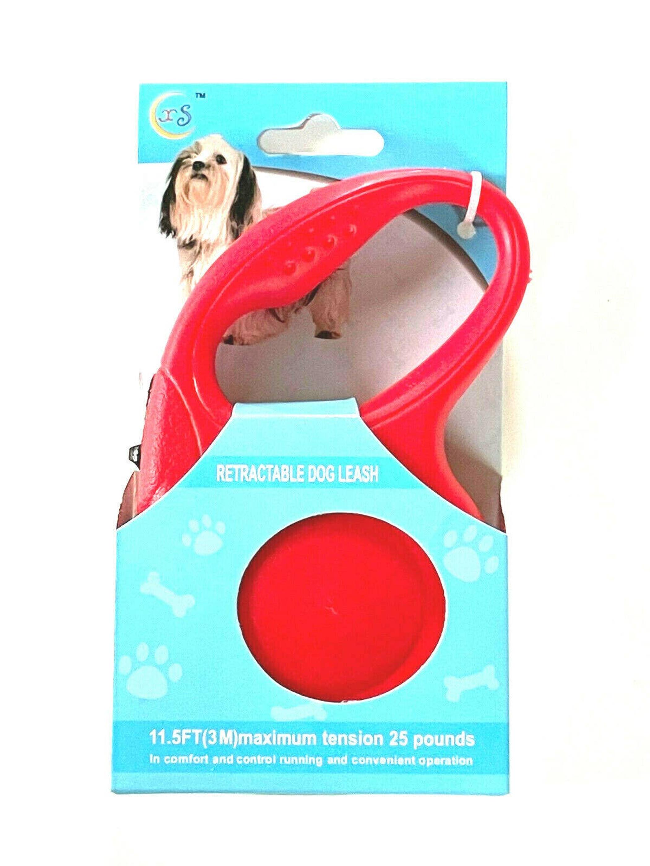 HASHIR PRODUCTS Retractable Dog Pet Leash 11.5ft (3m) Maximum Tension 25 Lbs Red Color Grooming Supplies