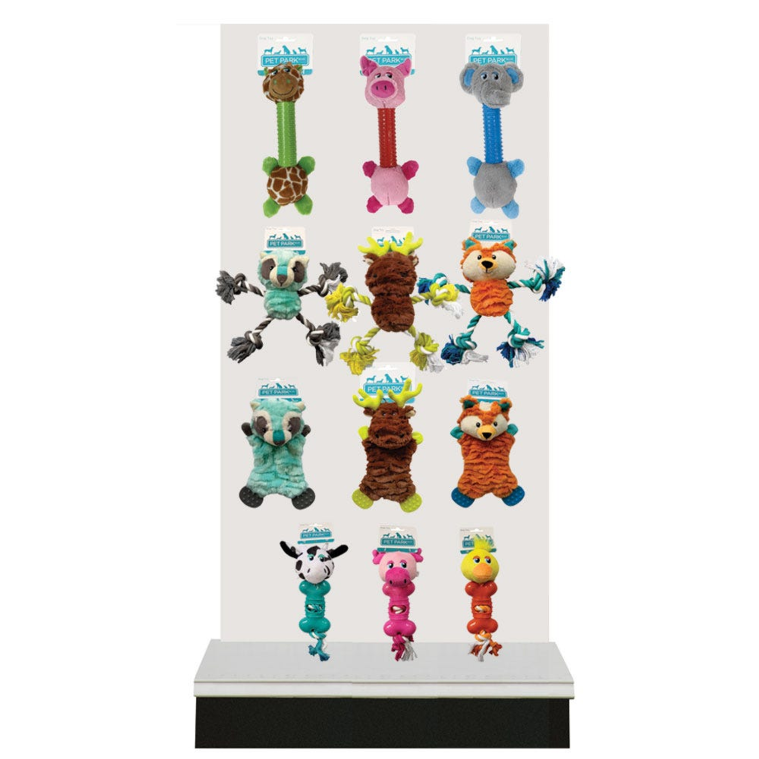 Pet Edge PPB Multi Texture Toy Asst POG 24pc Stuffed Plush