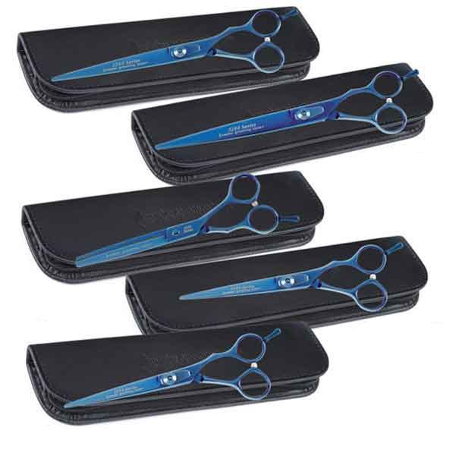 Pet Edge MGT 5200 Blue Titanium Shear Kit 5pc Shears