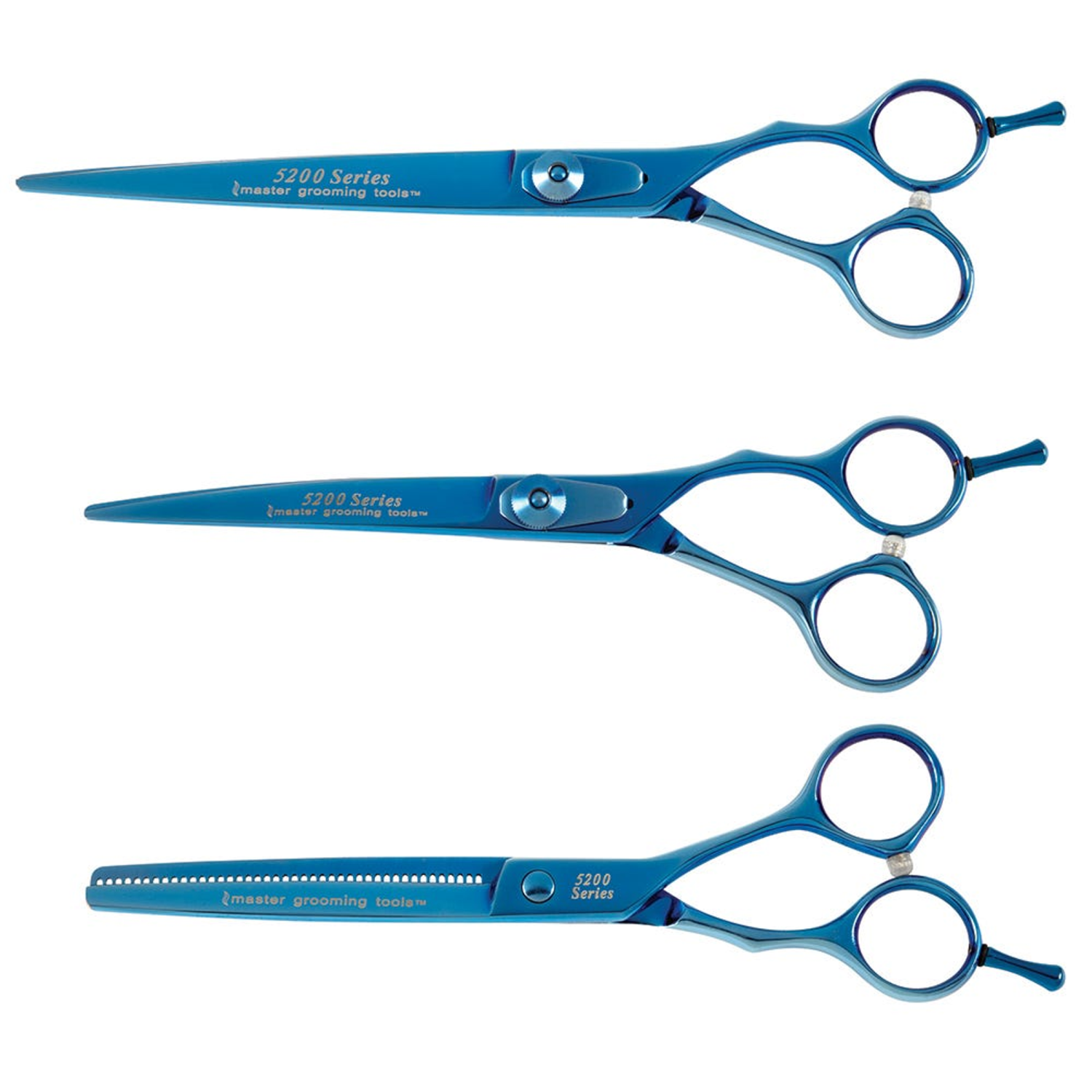 Pet Edge MGT 5200 Blue Titanium Shear Kit 3pc Shears