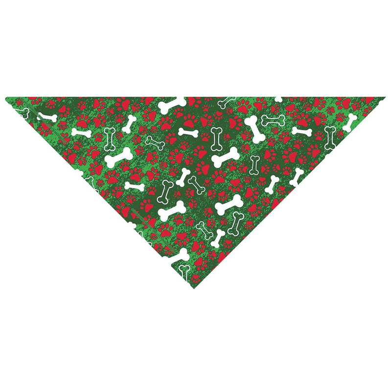 Pet Edge TP Seasonal BandanaHoliday Bones Green Holiday