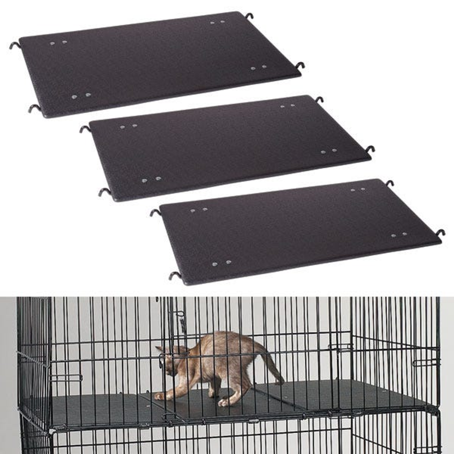 Pet Edge PS Cat Cage Deluxe Platform 3Pc Cages
