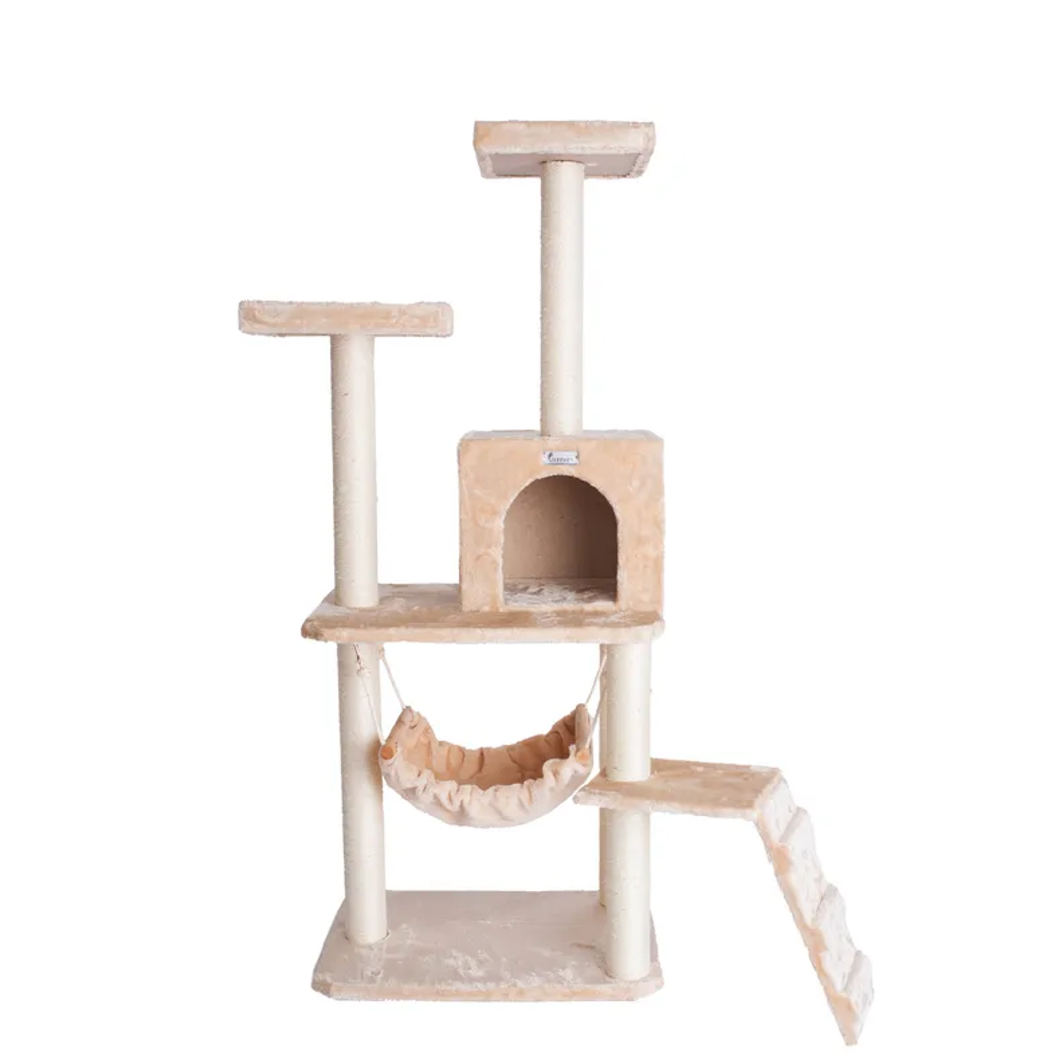 AeroMark International Inc GleePet 57" H Cat Tree Beige Real Wood Cat Indoor House Scratchers