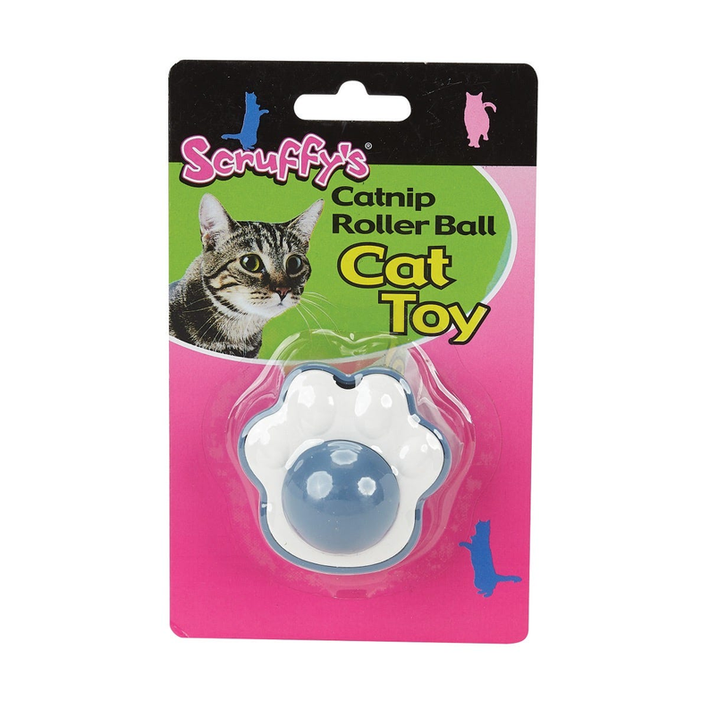 Pet Edge Toys Pet Edge SFY Catnip Roller Ball Paw Blu/Wht Toys