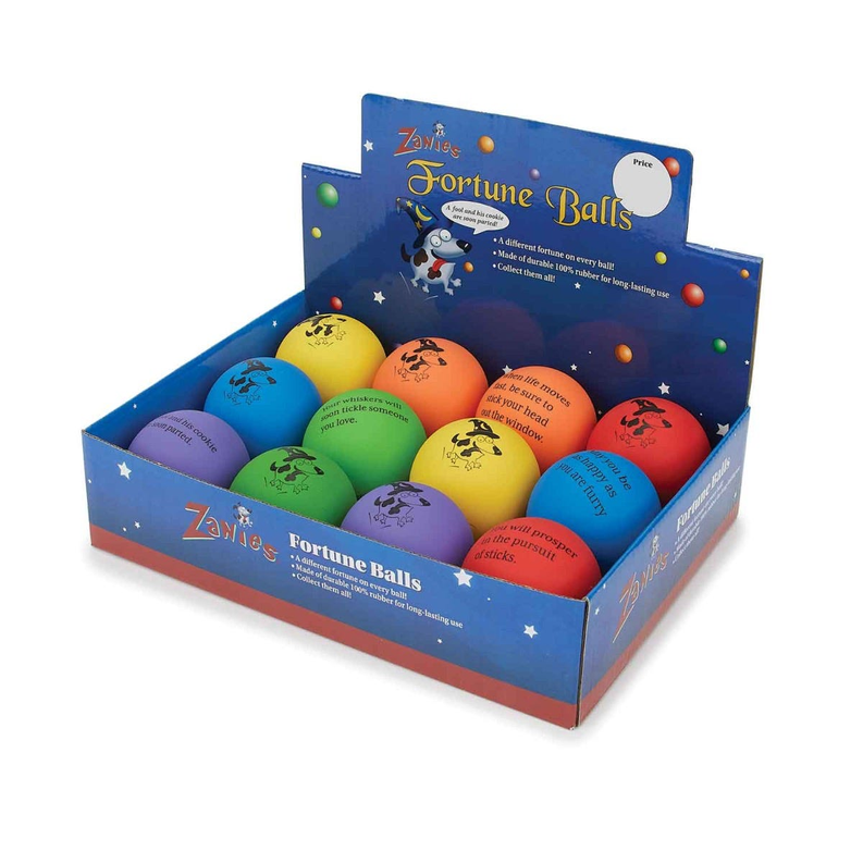 Pet Edge Zanies Fortune Ball CDU 12Pc Rubber