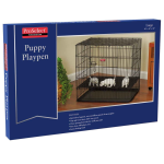 Pet Edge PS Puppy PlayPen w/Plastic Pan L Blk Cages & Crates