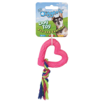 Pet Edge DGR TPR Heart and Rope Toy Pink Rope