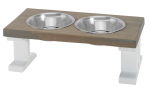 Bearwood Essentials Farmhouse 2 Bowl Elevated Regular Feeder Pet Feeders