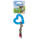 Pet Edge DGR TPR Heart and Rope Toy Blue Rope