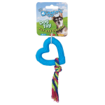 Pet Edge DGR TPR Heart and Rope Toy Blue Rope