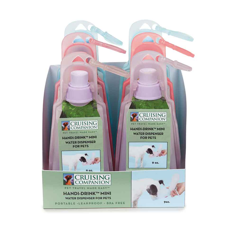 Pet Edge CR Handi-Drink Mini Display 6Pc Asst Portable food & water