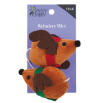 Pet Edge Savvy Tabby Reindeer Mice 2Pc Toys