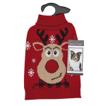 Pet Edge ZZ Red Reindeer Sweater M Holiday