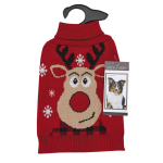 Pet Edge ZZ Red Reindeer Sweater S Holiday