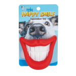 Pet Edge Grriggles Happy Smile Squeaker Toy Latex