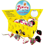 Pet Edge ZA Cheese Wedge Displ Box 60 Fur Mice Toys