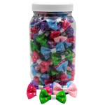 Pets Ribbons GD101 | 50-100 Groomers Dinky dog / cat bow jar Polka Dot|Pets Ribbons Pet Accessories