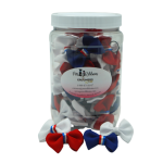 Pets Ribbons GG108 | 50-100 1" Dog Bows on Rubber band in a jar - Americano|Pets Ribbons Pet Accessories