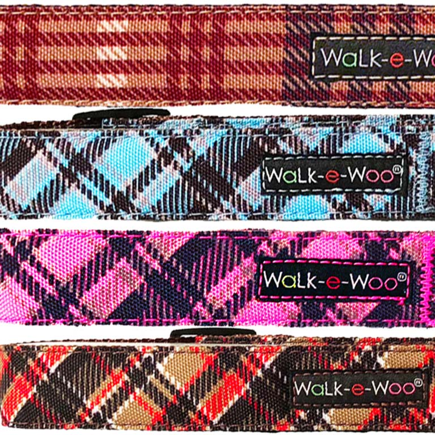 WalkeWoo Ltd Plaid Dog Collars Dog Collars