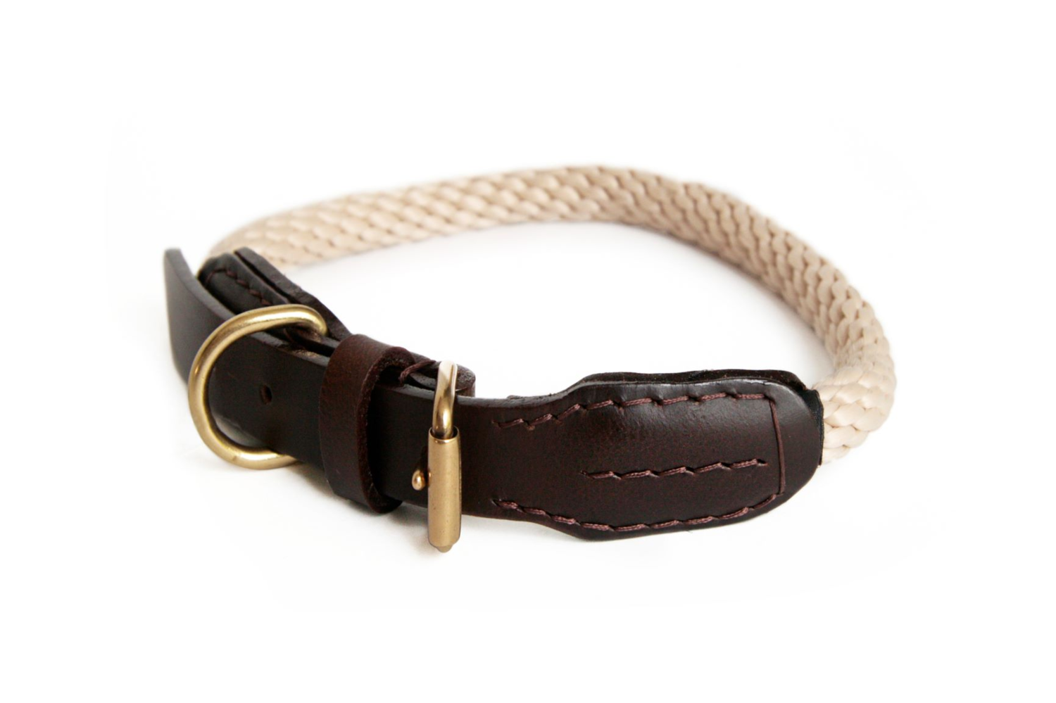 Alvalley LLC Rope and Leather Collar with Buckle (22 in) Dog Collars