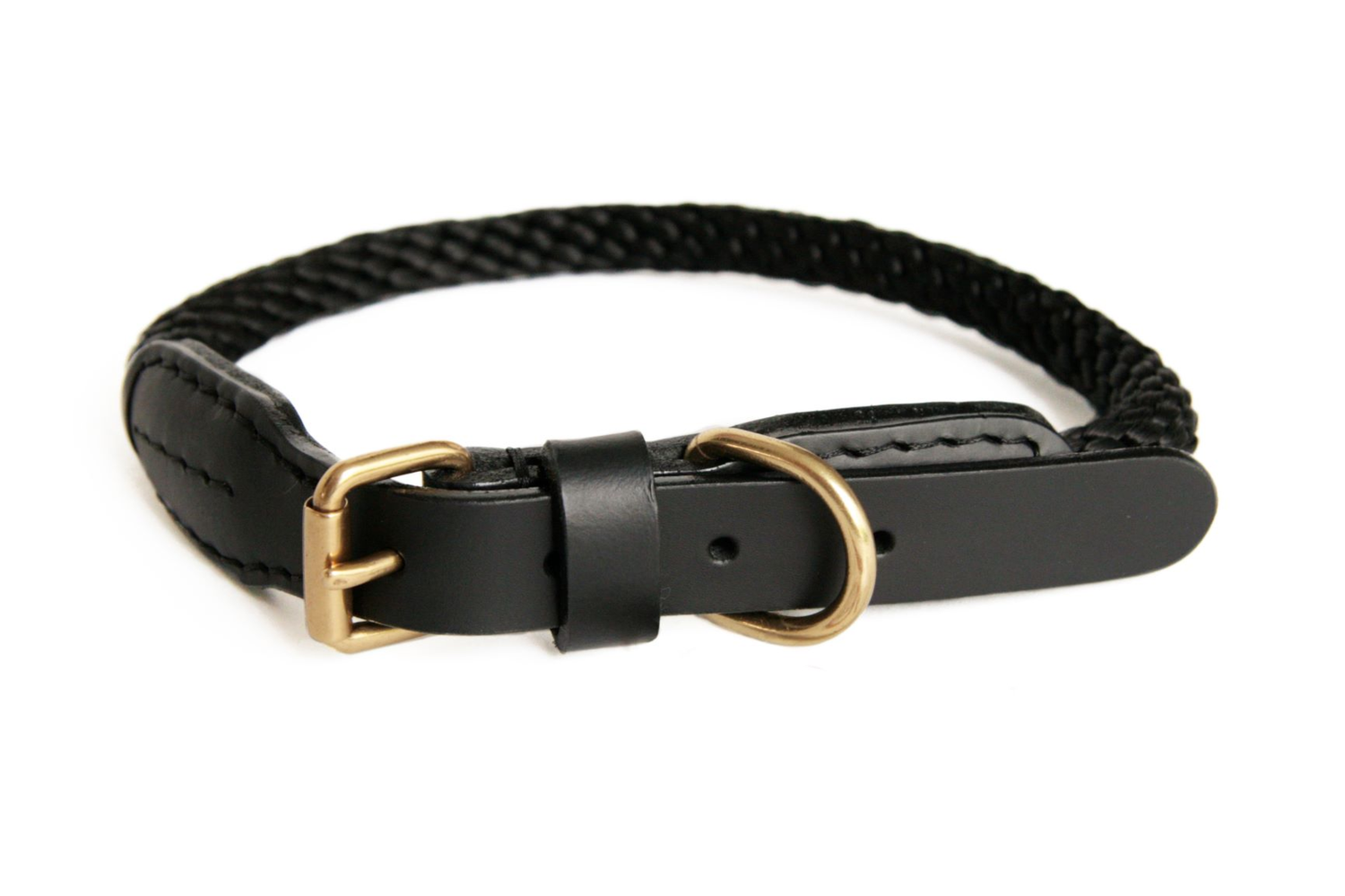 Alvalley LLC Rope and Leather Collar with Buckle (20 in) Dog Collars