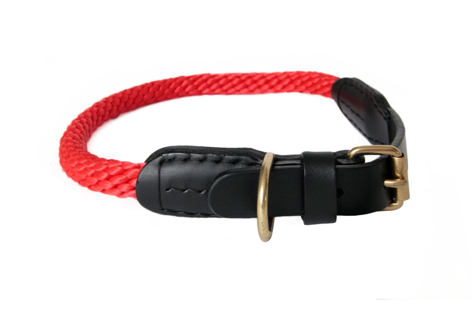 Alvalley LLC Rope and Leather Collar with Buckle (20 in) Dog Collars