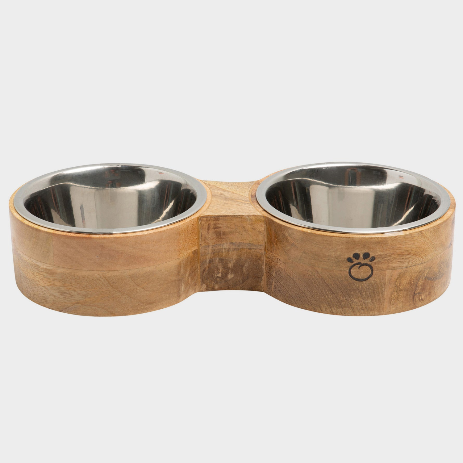 Farm Supply GF Pet Wood & Metal Feeder Double Diner Food & Water Bowls