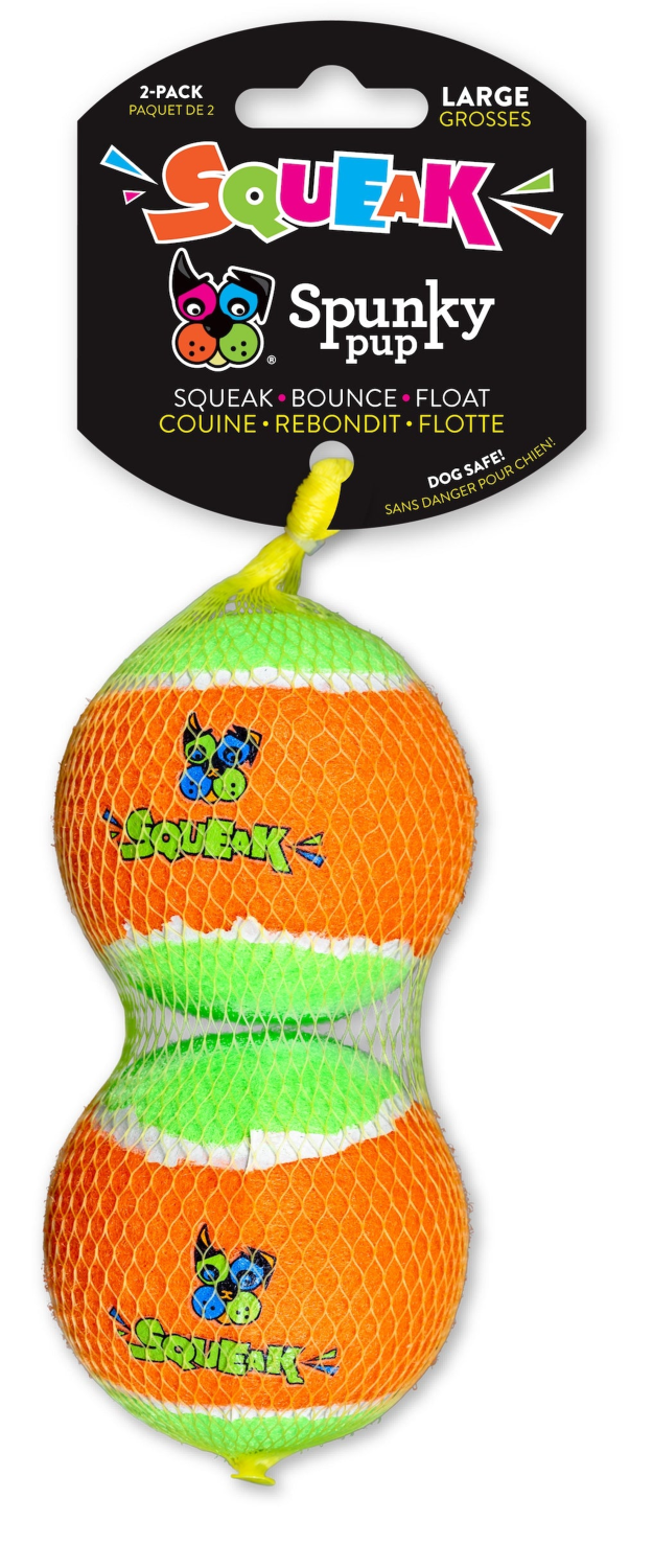Spunky Pup Dog Toys Squeaky Tennis Balls Dog Toys