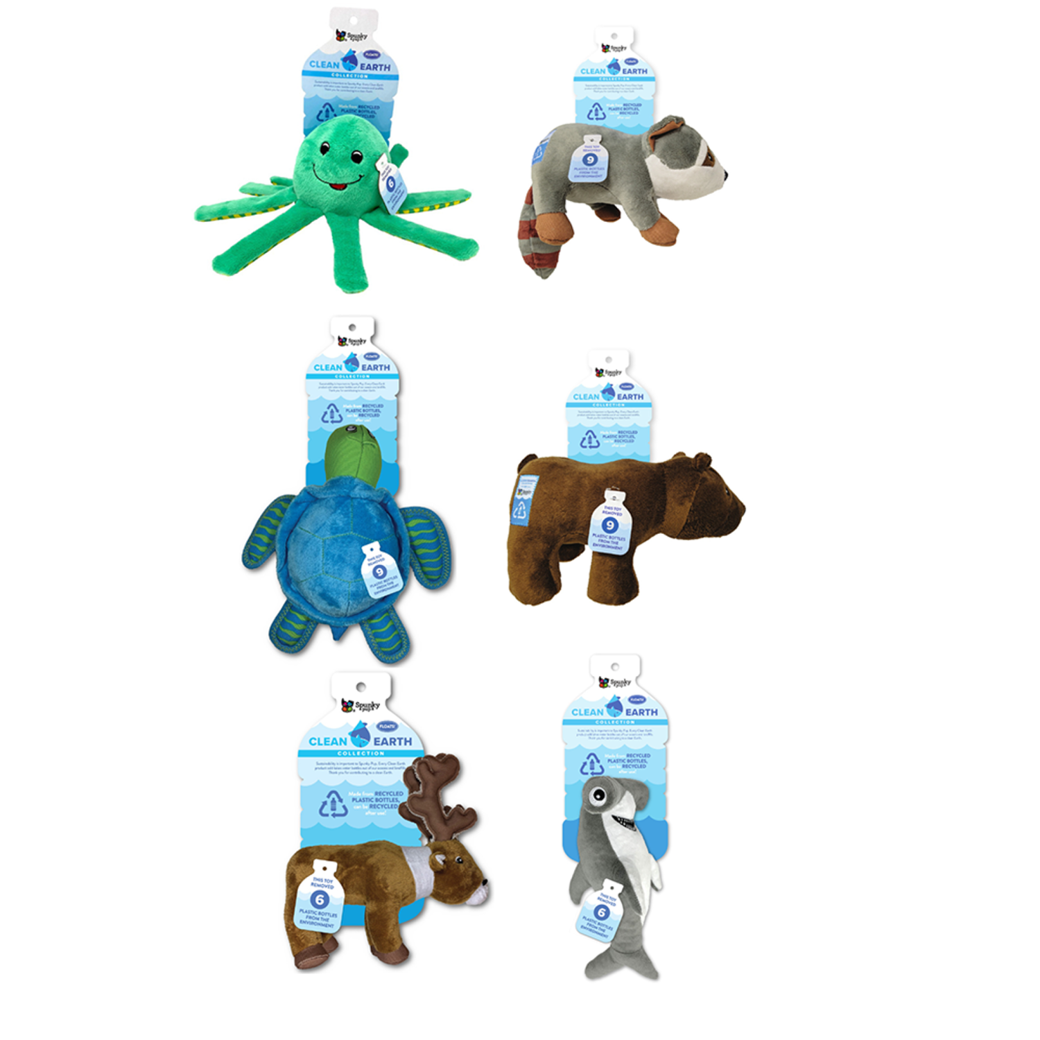 Spunky Pup Dog Toys Clean Earth Plush - 100% Sustainable Dog Toys