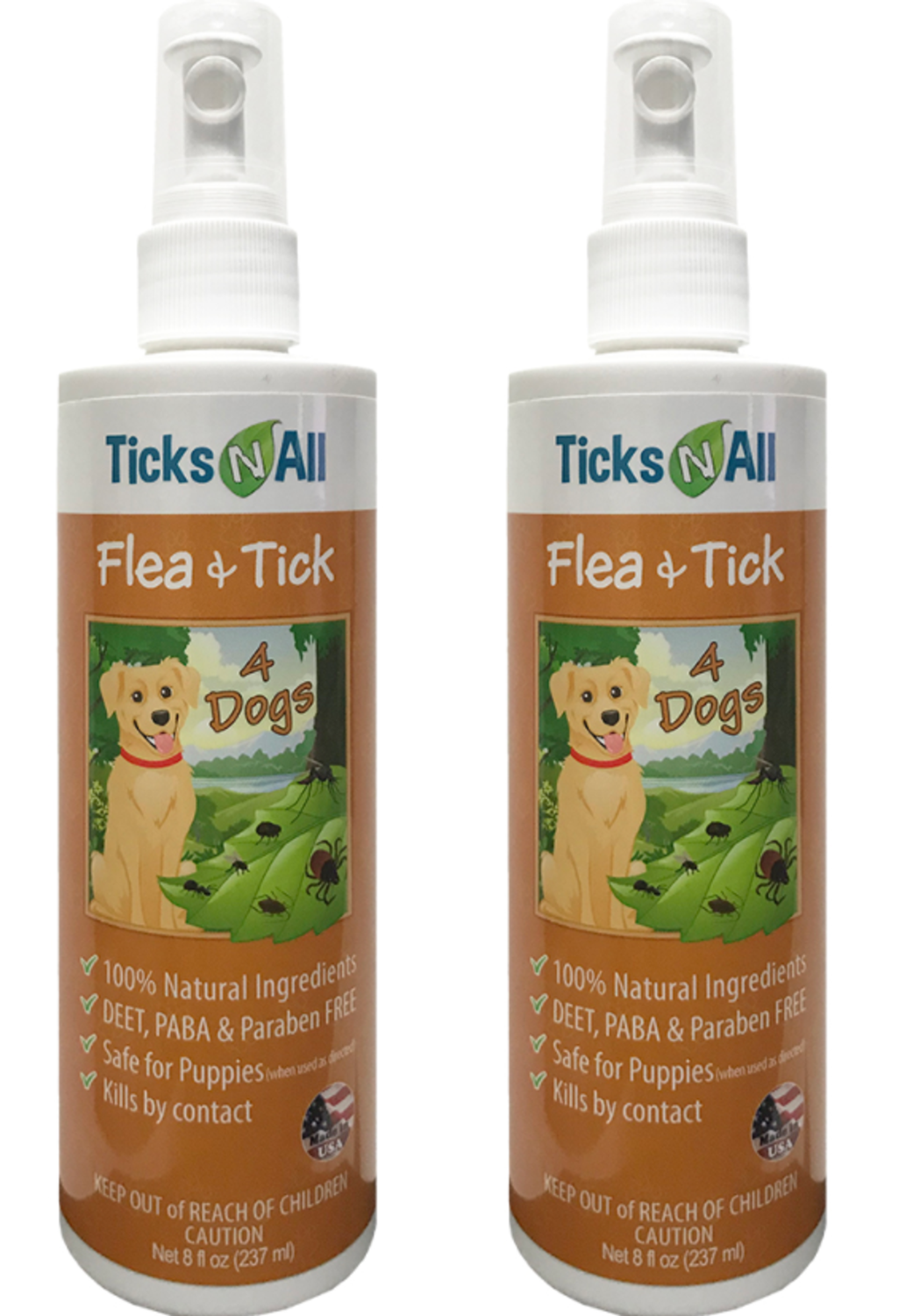 Ticks-N-All All Natural Flea & Tick 4 Dogs 8oz (2 pack) Flea & Tick