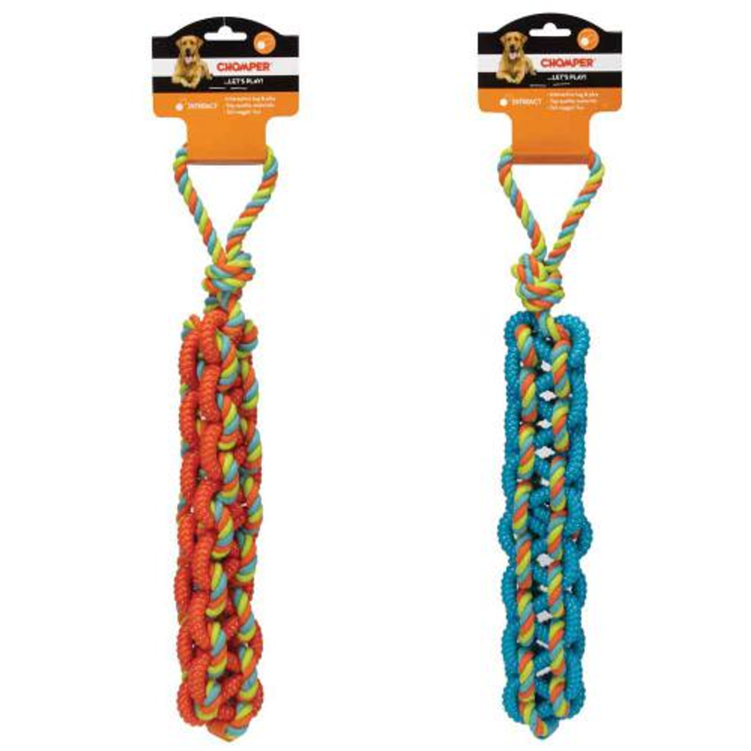 Pet Edge Chomper Braided TPR Rope Tug Dog Toys