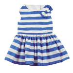 Pet Edge ESC Blue Stripe Dress Dog Clothes