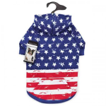 Pet Edge ZZ Distressed American Flag Hoodie Dog Clothes