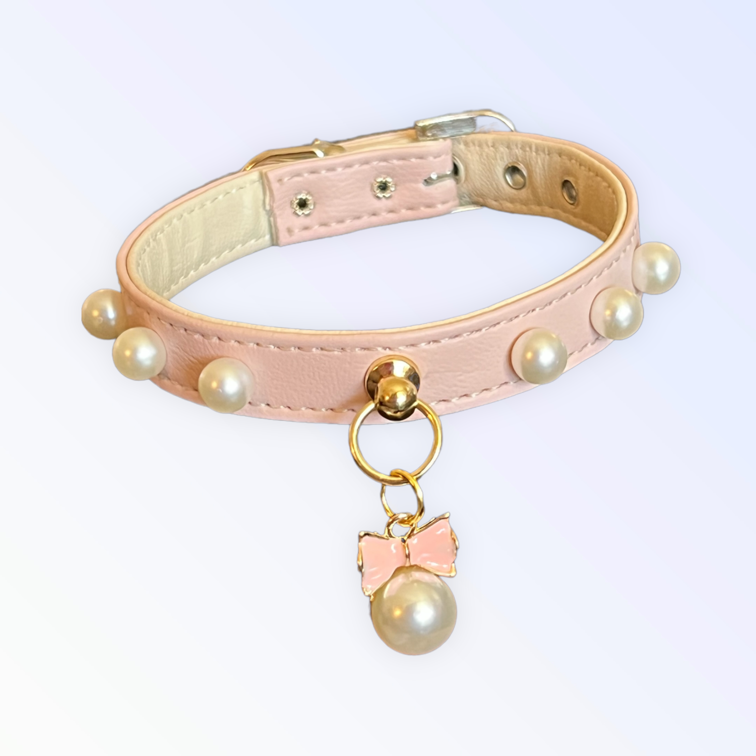 Bark Fifth Avenue Beaded Pearls and Bow Collar Dog Collars