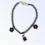 Bark Fifth Avenue Black & Gold NO. 5 - 3 Charm Necklace Pet Accessories