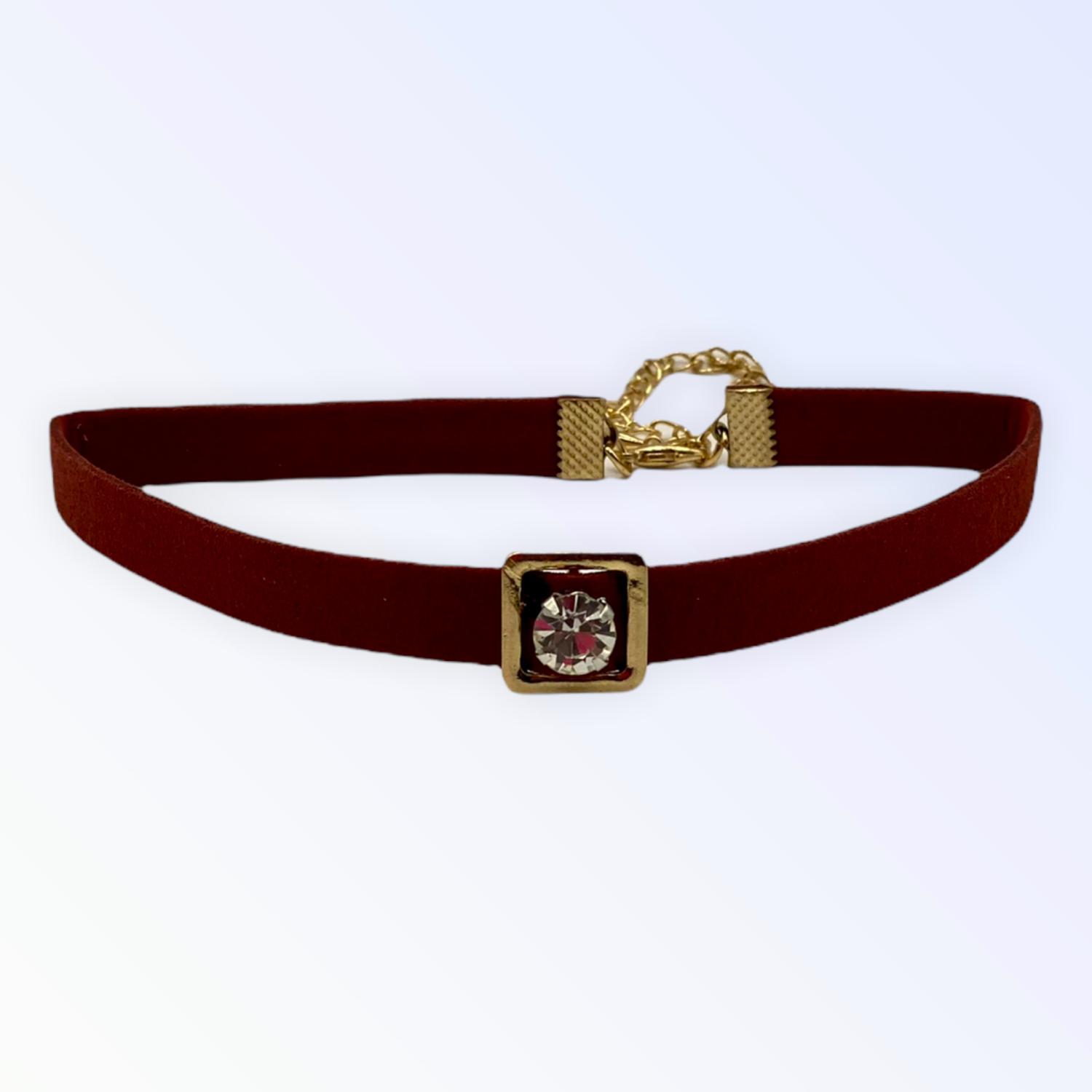 Bark Fifth Avenue Burgundy Buckle Necklace Dog Collars