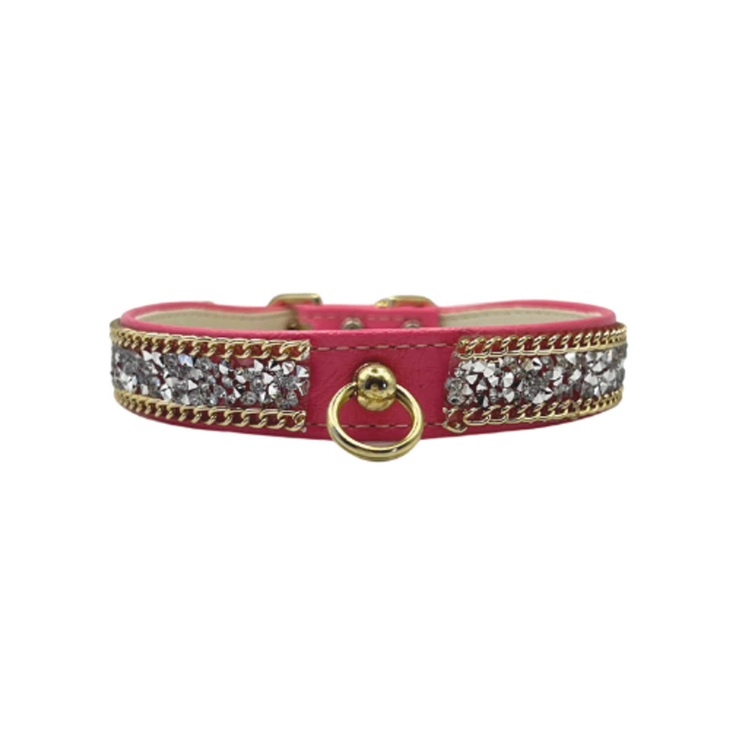 Bark Fifth Avenue Chunky Rhinestone and Chain Collar Dog Collars