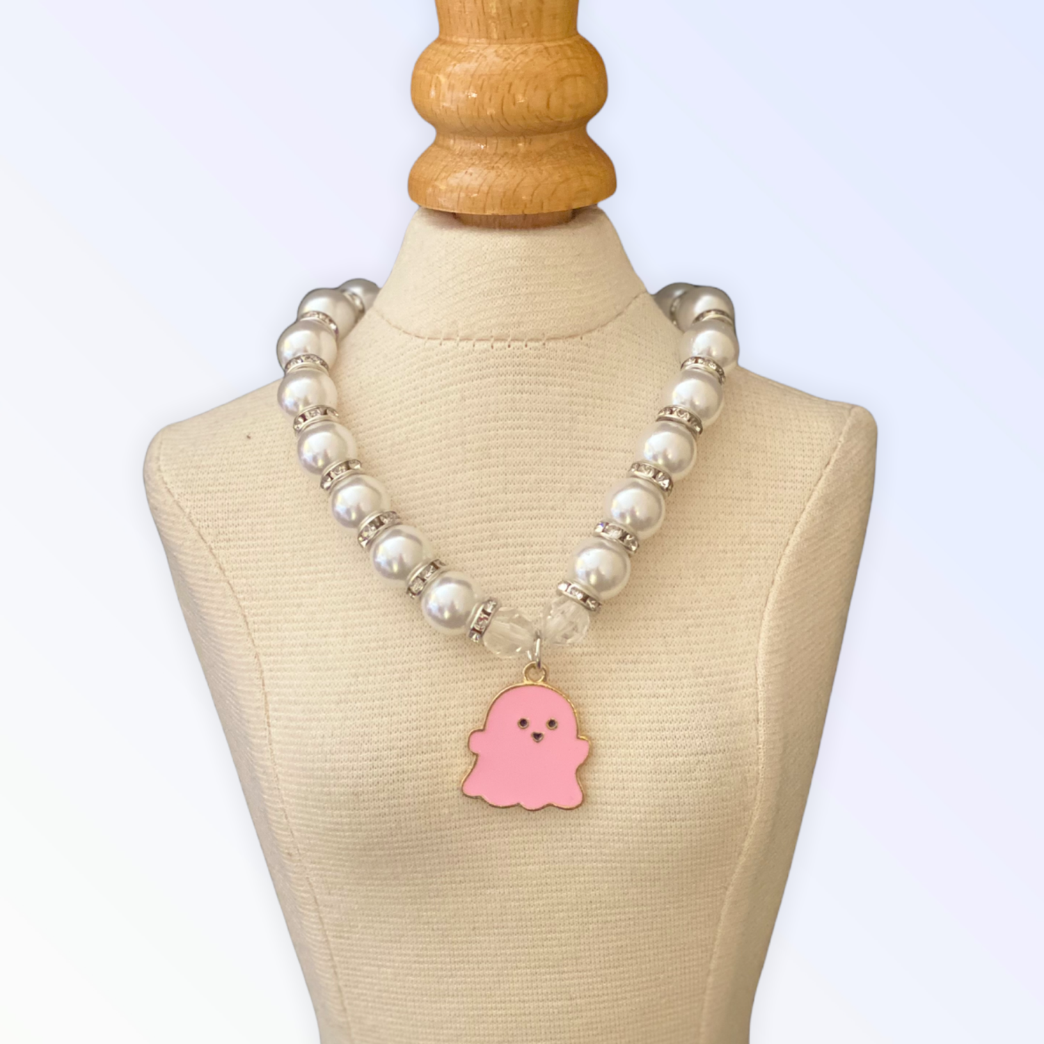 Bark Fifth Avenue My Fa-BOO-Lous Pearl Ghost Necklace Dog Collars