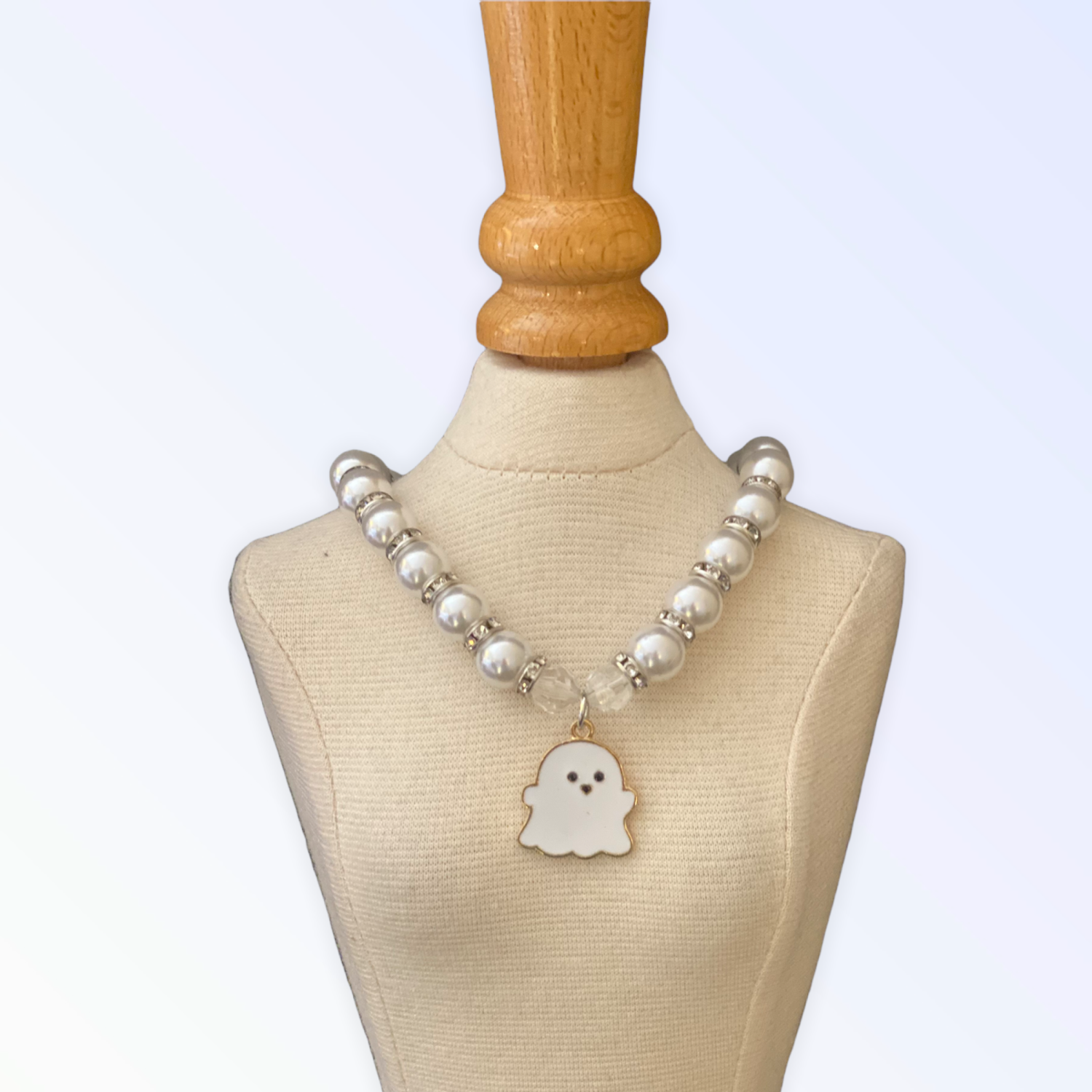 Bark Fifth Avenue My Fa-BOO-Lous Pearl Ghost Necklace Dog Collars