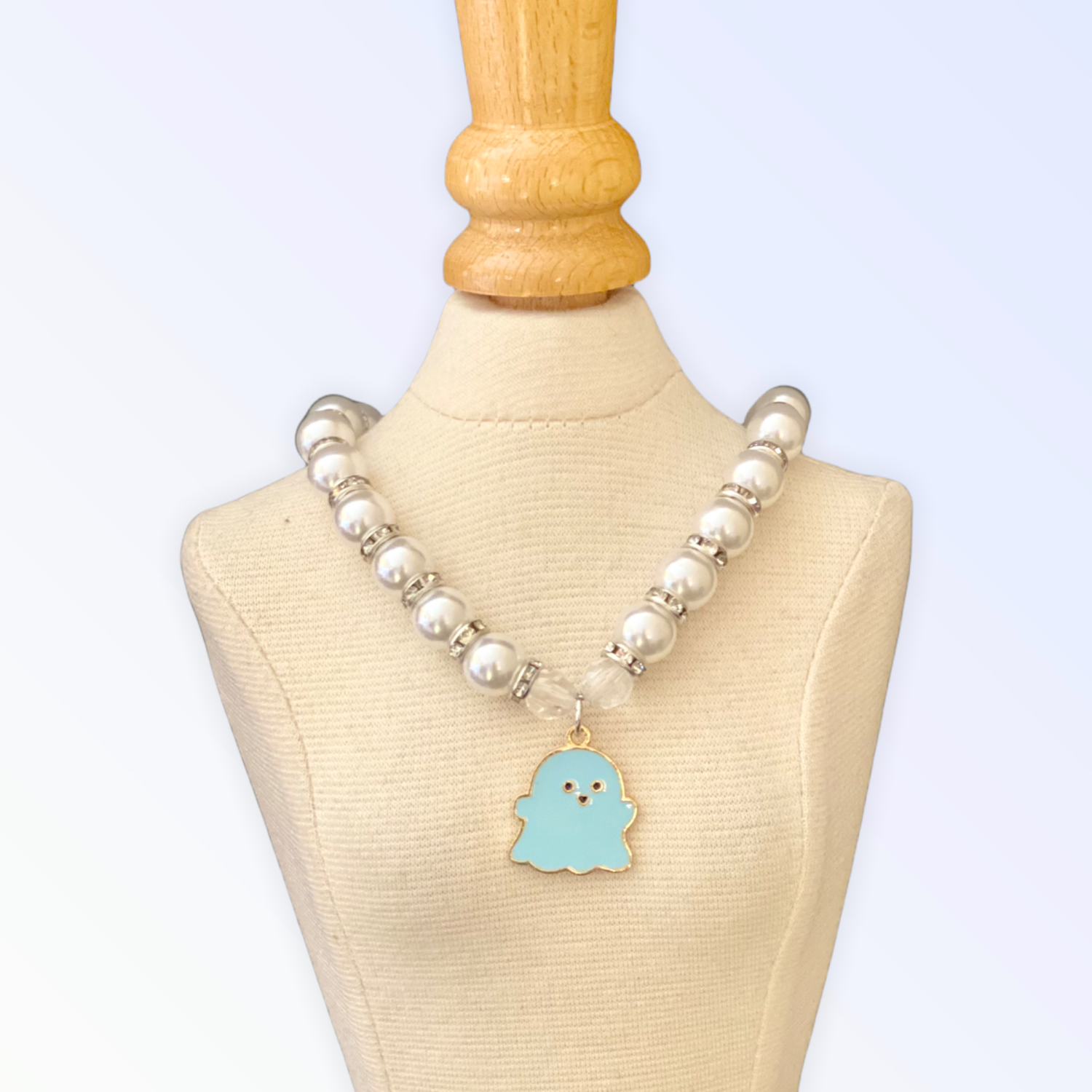 Bark Fifth Avenue My Fa-BOO-Lous Pearl Ghost Necklace Dog Collars