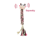 CSCORD International LLC Eco- Cow Dog Rope Plush Squeaky Toy Dog Toys