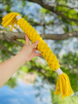 CSCORD International LLC Large Gold Yellow Handmade Macrame Candy Rope for Big Dogs Dog Toys