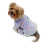 Klippo Pet Inc Ultra Plush Colorful Bones/Paws Turtleneck Pajamas Dog Clothes