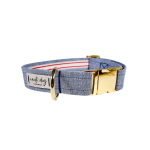 Nauti-dog Handmade LLC Chambray Classic Oxford Buckle & Martingale Dog Collar Dog Collars